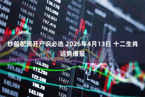 炒股配资开户识必选 2026年4月13日 十二生肖运势播报
